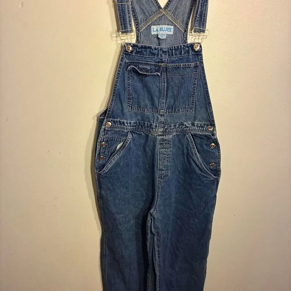 La-blues Men's Blue and Navy Dungarees-overalls